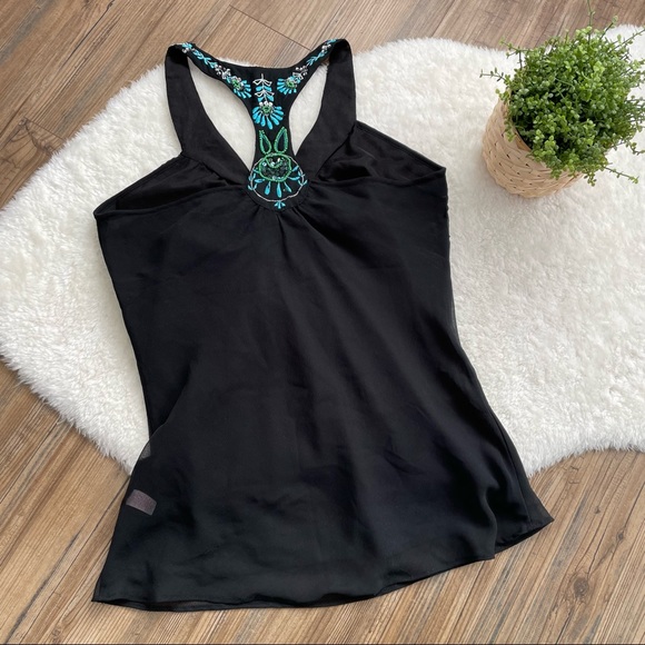Gorgeous Sz M Sheer Bank Embroidered Tank - Picture 4 of 11